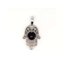 Fatima keze medál fémmel goldstone kék 2x3cm medál
