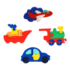 Fauna fa puzzle szállítóeszköz készlet 4 db kreatív és készségfejlesztő