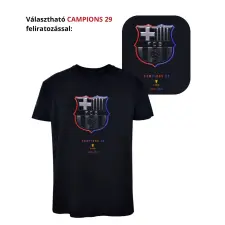 FC Barcelona Címeres fekete gyerek Barcelona póló - feliratozható gyerek póló