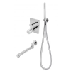  FDesign Meandro FD1-MDR-7PSET1-11 kádkeverő csaptelep, 1/2'', beépített, elosztó, zuhanykészlet, 1 fúvóka, króm
