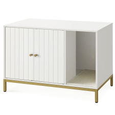 Feandrea macskaalom-bútor 80 × 50 × 55 cm, fehér és arany színben macskabútor