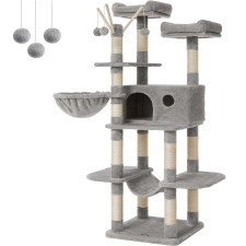 Feandrea Szett macskáknak, 50 x 50 x 164 cm, plusz / szizál, szürke, Feandrea macskabútor