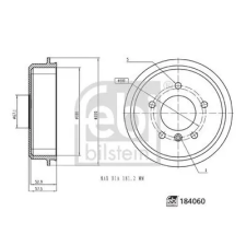 FEBI BILSTEIN fékdob 184060 autóalkatrész