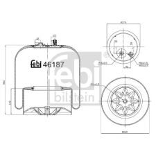 FEBI BILSTEIN rugótömb, légrugózás FEBI BILSTEIN 46187 autóalkatrész