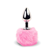 FeelzToys Bunny Tails - fém anál dildó nyuszifarokkal (ezüst-pink) anál