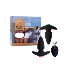 FeelzToys Funkybutts - akkus rádiós anál vibrátor szett (fekete) anál