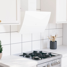  Fehér acél és edzett üveg fali páraelszívó 60 cm páraelszívó