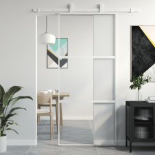 fehér edzett üveg és alumínium tolóajtó 90 x 205 cm építőanyag