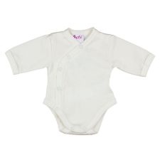 Fehér elöl patentos hosszú ujjú baba body kombidressz, body