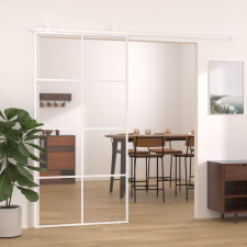 Fehér ESG üveg és alumínium tolóajtó 102,5x205 cm építőanyag