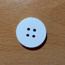  Fehér fa gomb 25mm dekorációs kellék