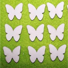  Fehér fa lepke, mérete: 25x25x3 mm dekorációs kellék