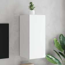 fehér falra szerelhető TV-szekrény LED-lámpákkal 30,5x35x30 cm bútor