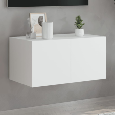 fehér falra szerelhető TV-szekrény LED-lámpákkal 60x35x31 cm bútor