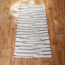  Fehér-fekete rongyszőnyeg 70&#215;150 cm lakástextília