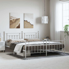 fehér fém ágykeret fej- és lábtámlával 193 x 203 cm ágy és ágykellék