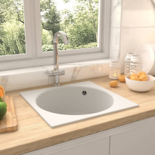  Fehér gránit konyhai mosogatótálca túlfolyóval mosogatótálca