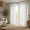  Fehér hálós mintás voile készfüggöny – modern geometrikus textúrával, fényáteresztő függöny - fémkarikákkall, rúdkarnishoz. 140X250cm