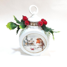  Fehér ledes lámpás, vörösbeggyel. Mérete: 8,5x11,5x5 cm dekorációs kellék