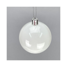  Fehér műanyag díszíthető gömb 6cm 6db/dob karácsonyfadísz