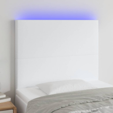  Fehér műbőr LED-es fejtámla 90x5x118/128 cm ágy és ágykellék