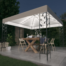  fehér pavilon LED fényfüzérrel 3 x 3 m kerti bútor