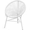  Fehér polyrattan hálós kerti kagylószék