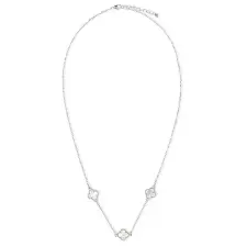  Fehér S925 Ezüst Nyaklánc Lóhere Medállal - 49cm nyaklánc