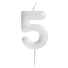 Fehér számgyertya – 5 gyertya