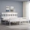  fehér tömör fa ágy időseknek fejtámlával 200x200 cm