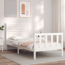 fehér tömör fa ágykeret fejtámlával 90 x 200 cm ágy és ágykellék