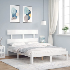  fehér tömör fa ágykeret fejtámlával Small Double ágy és ágykellék