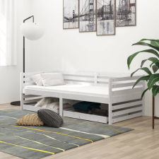  Fehér tömör fenyőfa dívány fiókokkal 90 x 200 cm bútor
