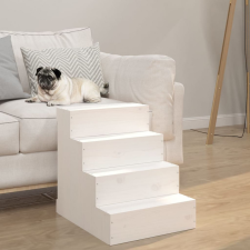  fehér tömör fenyőfa kisállat lépcső 40 x 49 x 47 cm kutyafelszerelés
