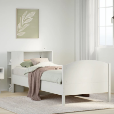 fehér tömör fenyőfa könyvespolcos ágy matrac nélkül 90 x 200 cm ágy és ágykellék