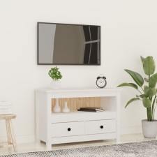  fehér tömör fenyőfa TV-szekrény 79 x 35 x 52 cm bútor