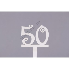  Fehér vidám 50-es szülinapi sziluett tortadísz sütés és főzés