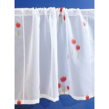  Fehér voila kész vitrage függöny Tulipános 50x90cm lakástextília