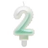  Fehér-Zöld 2-es Ombre számgyertya, tortagyertya