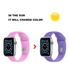 FeiFan színváltós szilikon óraszíj Apple Watch órához 38/40/41 mm - Rózsaszín-Lila / 2978 okosóra kellék