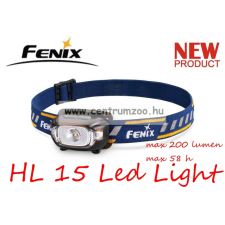 Fejlámpa Fenix Hl15 Black Led Fejlámpa (200 Lumen) Vízálló New - Fekete horgászkiegészítő