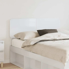  Fejtámla fejtámlával Fényes Fehér 120 cm Faanyag ágy és ágykellék