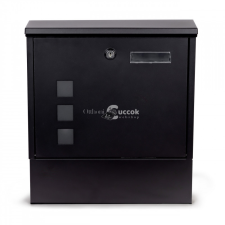  Fekete acél postaláda zárral - modern levelesláda - acél levélláda - biztonságos postaláda postaláda