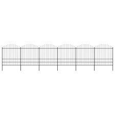  Fekete acélkerítés lándzsás tetejű szegéllyel 1070 x 200 cm építőanyag