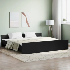  fekete ágykeret fej- és lábtámlával 200 x 200 cm ágy és ágykellék