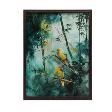 FEKETE ALUMÍNIUM KERETES PLAKÁT BAMBUSZ IDYLLA 50x70 CM grafika, keretezett kép