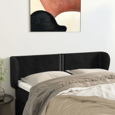  Fekete bársony fejtámla szárnyakkal 147x23x78/88 cm ágy és ágykellék