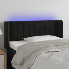  Fekete bársony LED-es fejtámla 103 x 16 x 78/88 cm ágy és ágykellék