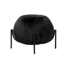  Fekete bársony puff – Modern design fém lábakkal bútor