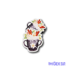  Fekete bögre 5db/csomag 7,2x6,3cm dekorációs kellék